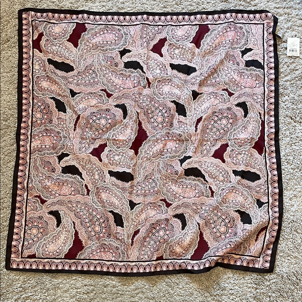LOFT Paisley Scarf in Pink and Burgundy